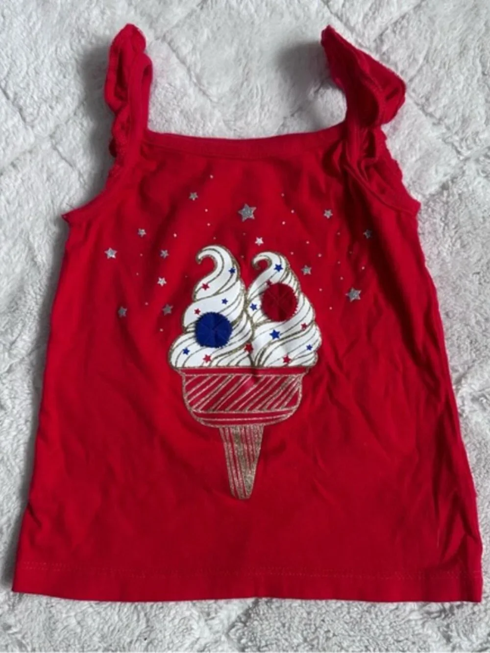 Carter’s | Red, White and Blue 4Th of July Glitter Ice Cream Tank | Size 3T